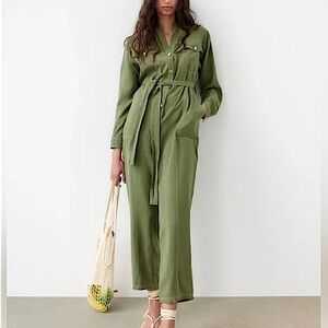 NWT Zara Olive Green / Khaki Utility Jumpsuit